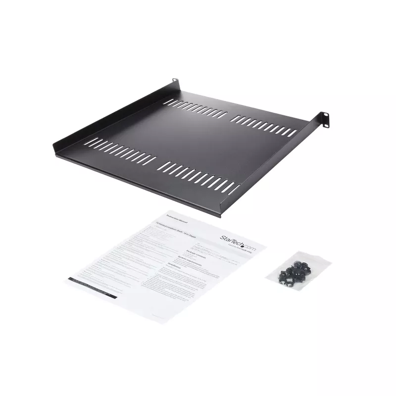 StarTech.com 1U ventiliuojama lentyna 19 inch serverio stovui – 20 kg talpa, 16 colių gylio, juoda