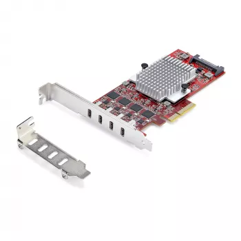 StarTech.com 4 prievadų USB Type-C PCIe kortelė, USB 3.2 10Gbps, USB-C PCI Express plėtinio kortelė, 4 nepriklausomi USB valdikliai, Windows/Linux/macOS, TAA atitinkanti