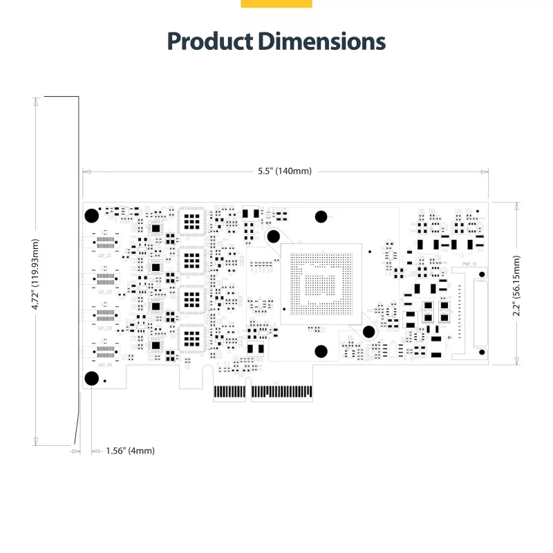 StarTech.com 4 prievadų USB Type-C PCIe kortelė, USB 3.2 10Gbps, USB-C PCI Express plėtinio kortelė, 4 nepriklausomi USB valdikliai, Windows/Linux/macOS, TAA atitinkanti