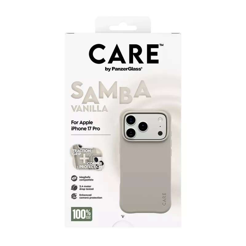 Dėklas PanzerGlass CARE Fashionable Case Samba Vanilla MagSafe, skirtas iPhone 17 Pro