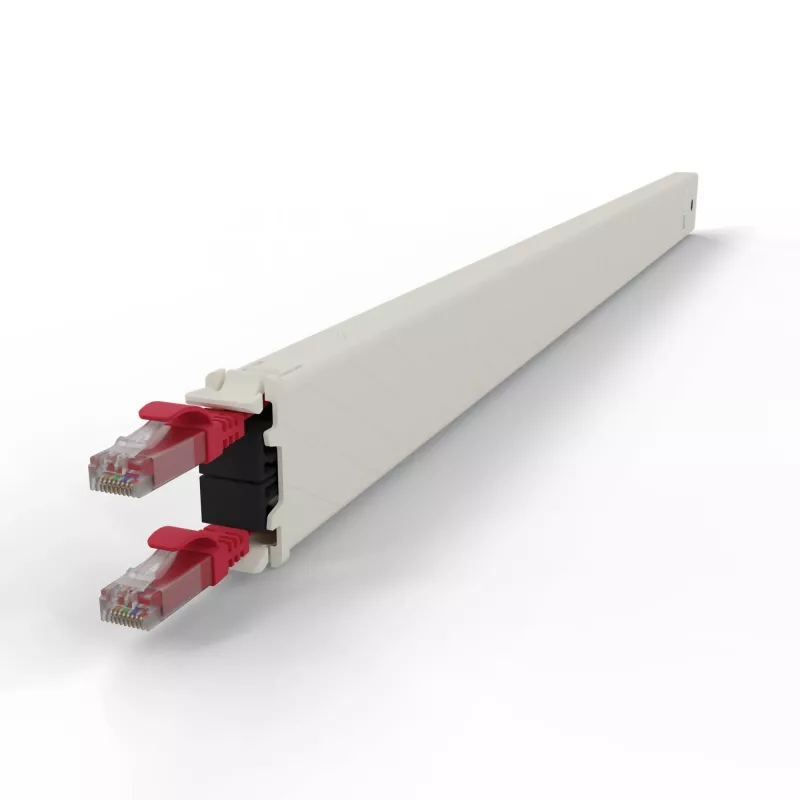 PATCHBOX patchbox.one CONE30UTPRD jungiamojo kabelio kasetė, 30RU, Cat6a, UTP, raudona