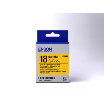 Epson kasetė etiketėms Strong Adhesive LK-5YBW juoda/geltona 18mm (9m)