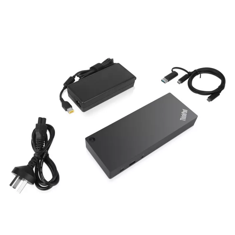 Lenovo 40AF0135UK dokavimo stotelė / USB 3.2 Gen 1 Type-C, juoda