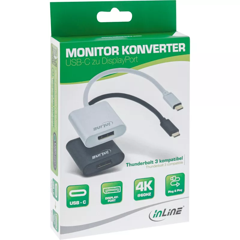 USB-C į DisplayPort adapteris InLine 64102B 4K/60Hz