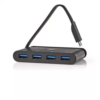 USB šakotuvas Nedis TCARF200BK USB 3.2 Gen 1 Type-C juodas