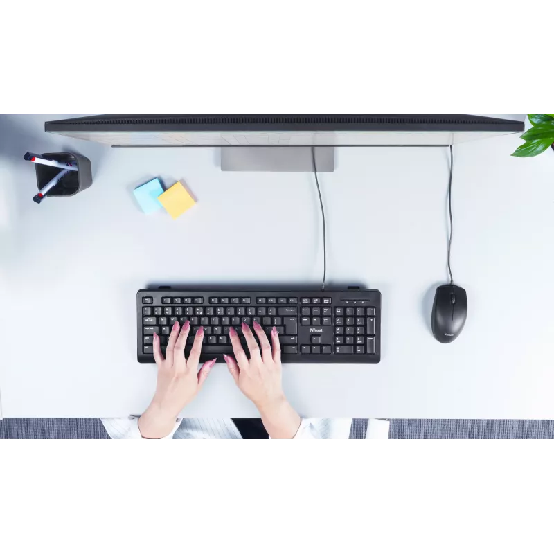Trust TK-150 klaviatūra Office USB QWERTZ juoda
