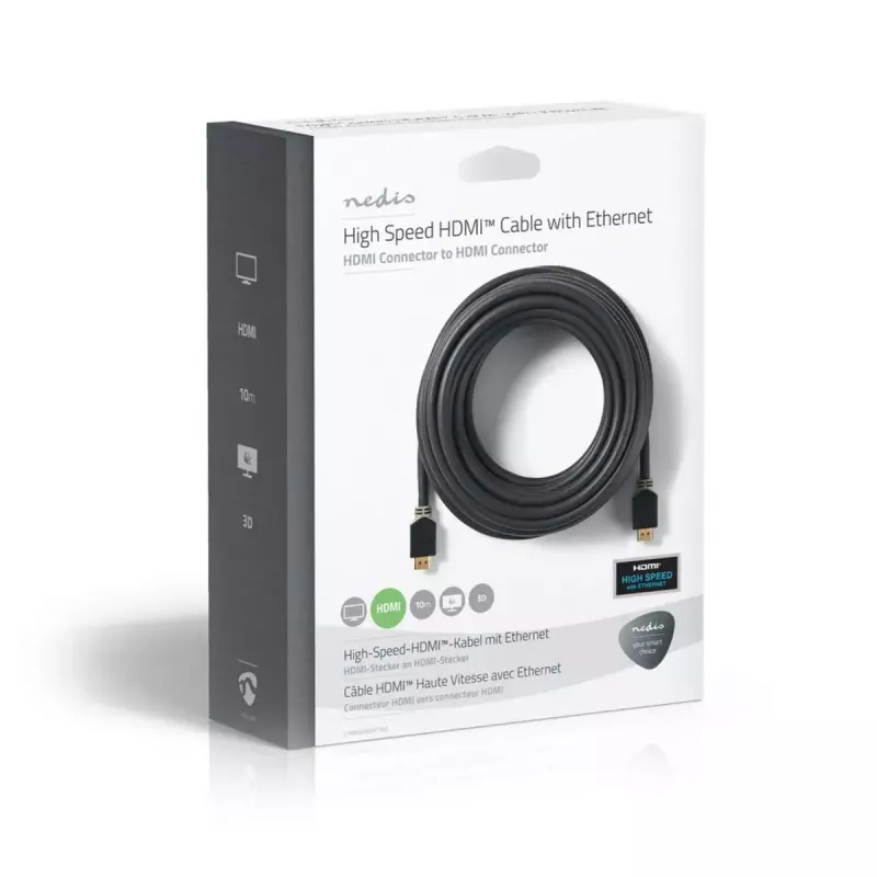 HDMI kabelis Nedis CVBW34000AT100 10m A tipo kištukas – kištukas, paauksuoti kontaktai