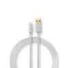 Nedis CCTB39300AL30 mobiliojo telefono kabelis, aliuminis, 3 m, USB A – Lightning