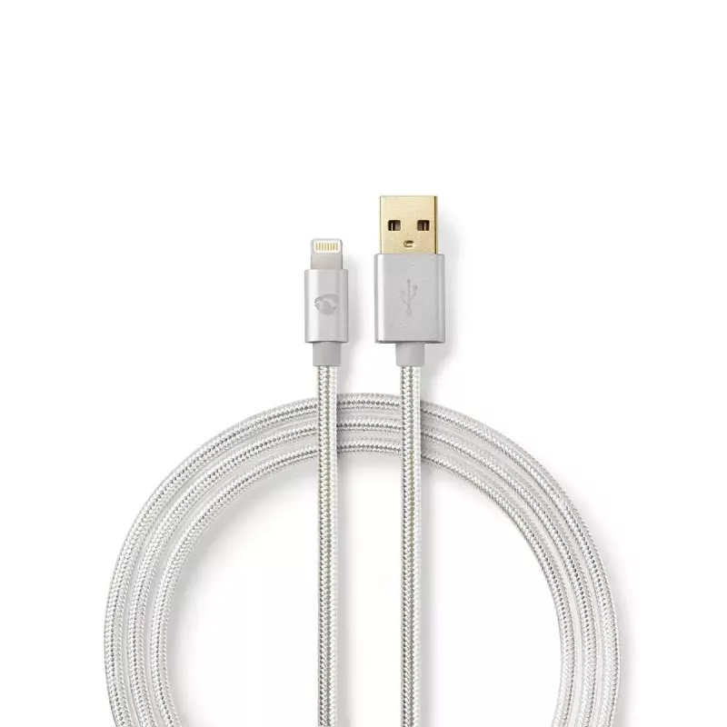 Nedis CCTB39300AL30 mobiliojo telefono kabelis, aliuminis, 3 m, USB A – Lightning