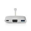 Dokavimo stotelė nešiojamam kompiuteriui Nedis CCTB64760AL02, aliuminis, 0,2 m laidas, 5 Mbit/s
