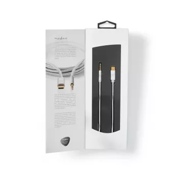 Garso laidas Nedis CCTB65940AL10 1 m USB C – 3,5 mm aliuminis