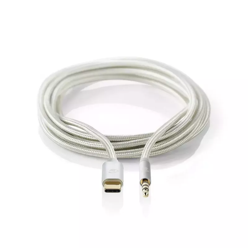 Garso laidas Nedis CCTB65940AL10 1 m USB C – 3,5 mm aliuminis