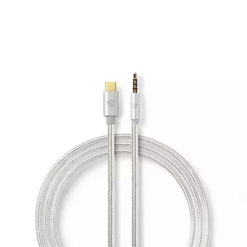 Garso laidas Nedis CCTB65940AL10 1 m USB C – 3,5 mm aliuminis