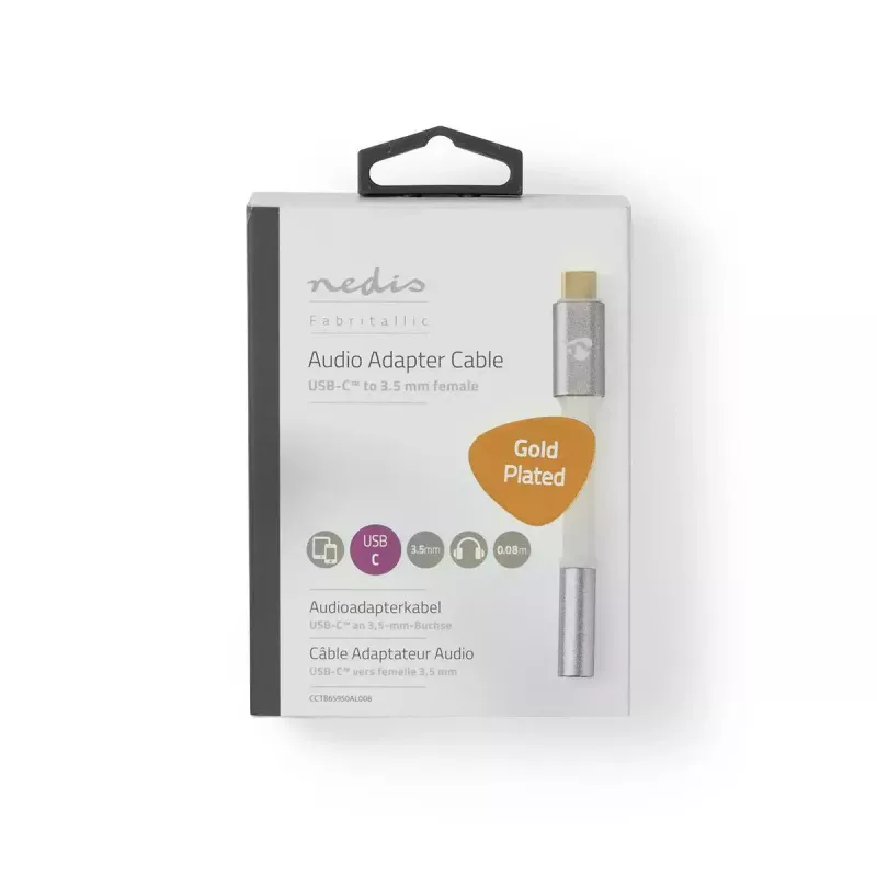 Garso adapteris Nedis CCTB65950AL008 3,5mm lizdas – USB kištukas 0,08 m aliuminis