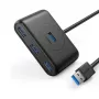 Ugreen 20290 USB 3.2 Gen 1 (3.1 Gen 1) Type-A 4 prievadų USB šakotuvas 5000 Mbit/s Juodas