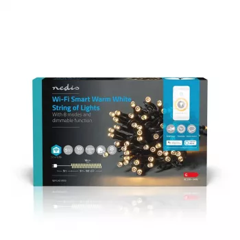 Kalėdinė šviesų girlianda Nedis WIFILX01W50 — 50 LED lemputės, 1.81 W, USB, IP65, 5 m laidas