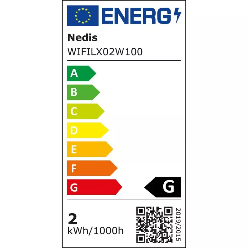 Šviesų dekoratyvinė girlianda Nedis WIFILX02W100 — 100 LED, 3,21 W, 10 m laidas, IP65, balta