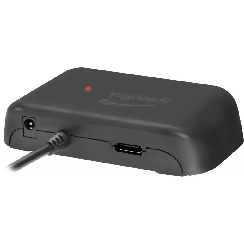 USB-C šakotuvas Speedlink SNAPPY EVO — USB 3.2 Gen 1 Type-C, 4 prievadai (Type-A + Type-C), 5 Gbps, juodas