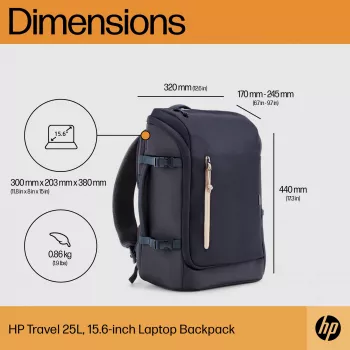 HP Travel 25 l 15,6 inch mėlyna kuprinė nešiojamam kompiuteriui