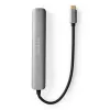 Nedis CCBW64230AT02 USB-C kelių prievadų adapteris 6 viename, USB 3.2 Gen 1, HDMI, RJ45, 2x USB-A, 2x USB-C, 5 Gbps, pilkas