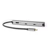 Nedis CCBW64230AT02 USB-C kelių prievadų adapteris 6 viename, USB 3.2 Gen 1, HDMI, RJ45, 2x USB-A, 2x USB-C, 5 Gbps, pilkas