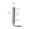 Nedis CCBW64230AT02 USB-C kelių prievadų adapteris 6 viename, USB 3.2 Gen 1, HDMI, RJ45, 2x USB-A, 2x USB-C, 5 Gbps, pilkas