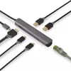 Nedis CCBW64230AT02 USB-C kelių prievadų adapteris 6 viename, USB 3.2 Gen 1, HDMI, RJ45, 2x USB-A, 2x USB-C, 5 Gbps, pilkas