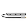 Nedis CCBW64230AT02 USB-C kelių prievadų adapteris 6 viename, USB 3.2 Gen 1, HDMI, RJ45, 2x USB-A, 2x USB-C, 5 Gbps, pilkas