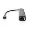 Nedis CCBW64230AT02 USB-C kelių prievadų adapteris 6 viename, USB 3.2 Gen 1, HDMI, RJ45, 2x USB-A, 2x USB-C, 5 Gbps, pilkas