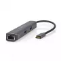 Nedis CCBW64230AT02 USB-C kelių prievadų adapteris 6 viename, USB 3.2 Gen 1, HDMI, RJ45, 2x USB-A, 2x USB-C, 5 Gbps, pilkas