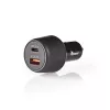 Automobilinis kroviklis Nedis CCPD30W100BK, 30 W, USB-C PD + USB-A QC, juodas