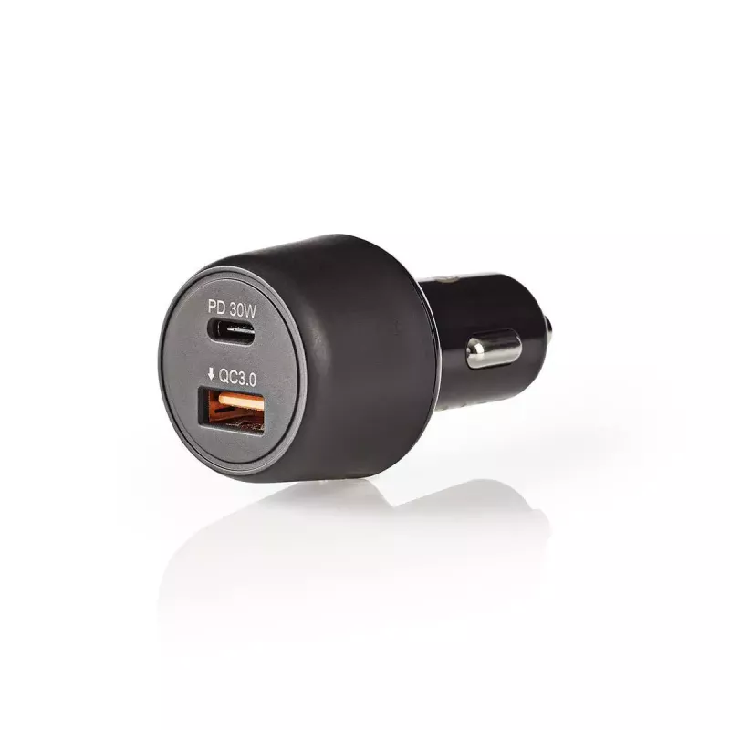 Automobilinis kroviklis Nedis CCPD30W100BK, 30 W, USB-C PD + USB-A QC, juodas