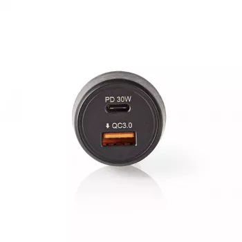 Automobilinis kroviklis Nedis CCPD30W100BK, 30 W, USB-C PD + USB-A QC, juodas