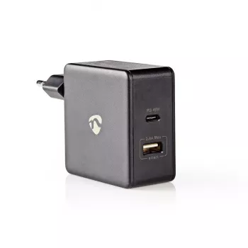 Nedis WCPD45W100BK Universalus Juodas USB-C sieninis įkroviklis 45 W