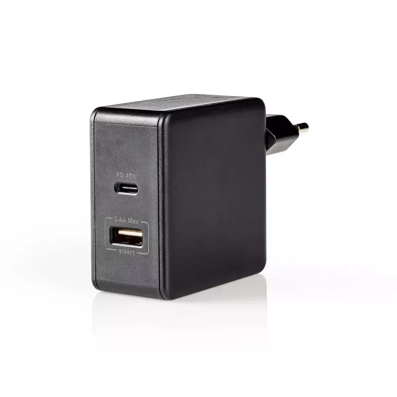 Nedis WCPD45W100BK Universalus Juodas USB-C sieninis įkroviklis 45 W