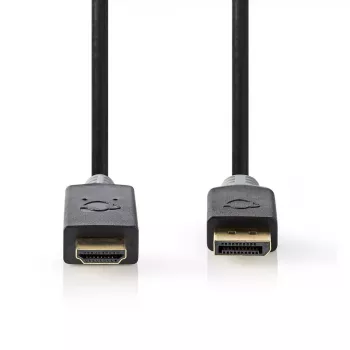 Nedis CCBW37100AT10 1 m vaizdo kabelio adapteris DisplayPort į HDMI, juodas