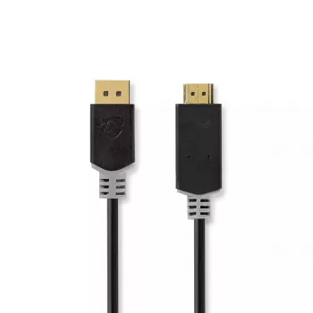 Nedis CCBW37100AT10 1 m vaizdo kabelio adapteris DisplayPort į HDMI, juodas