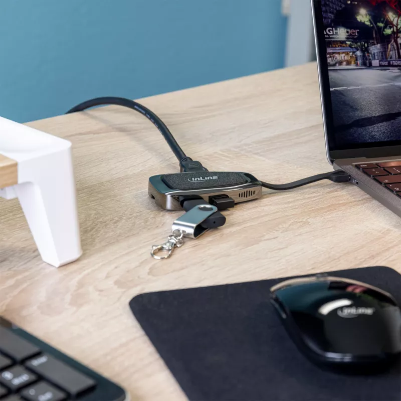 USB šakotuvas InLine USB 3.2 Gen. 2 Multi Hub (2xUSB-A + 1xHDMI + 1xUSB-C)