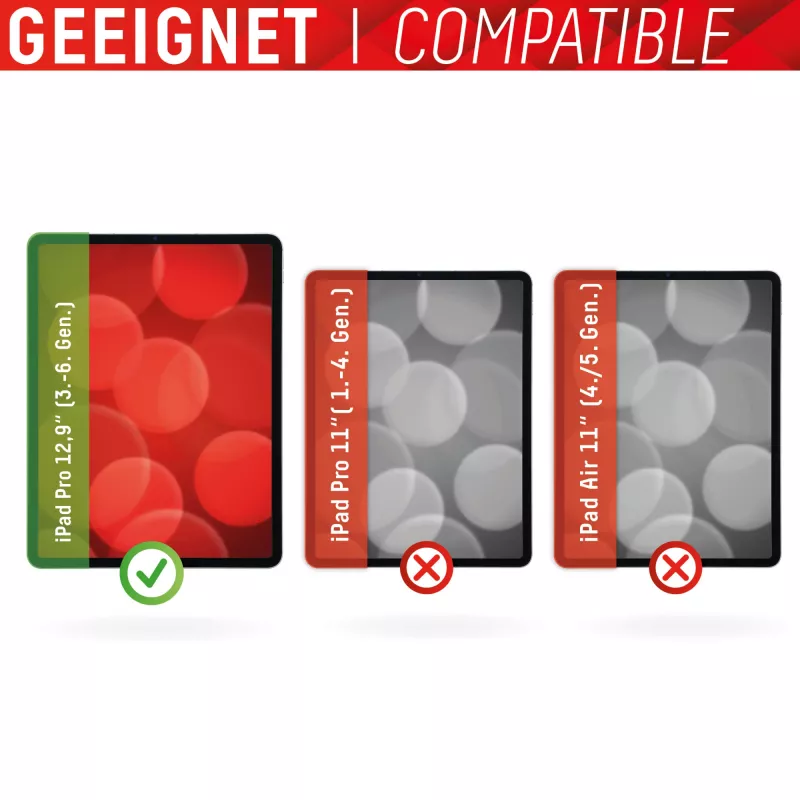 Displex Tablet Glass (9H) Apple iPad Pro 12,9'' (3./4./5./6. kartos) – neplyštantis, itin plonas, nematomas apsauginis stiklas su EASY-ON® Eco montavimo rėmeliu