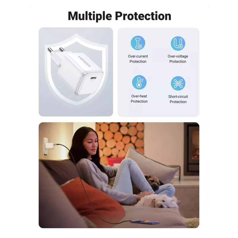 Vidinis įkroviklis Ugreen 15324 Universal Baltas AC 1 USB Type-C prievadas