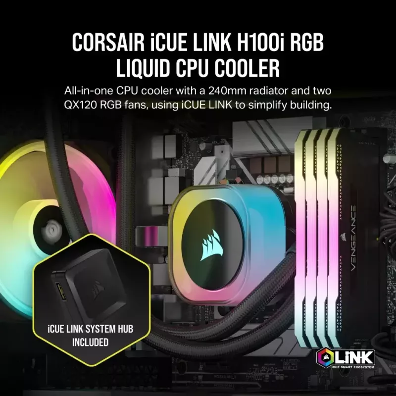 Skysto aušinimo komplektas Corsair H100i