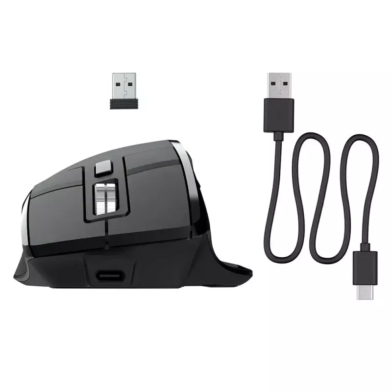 JLab Audio Epic Office belaidė dešinės rankos pelė – Bluetooth + USB Type-A, optinis 2400 DPI, 9 mygtukai, ratukas, juoda
