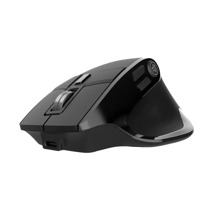 JLab Audio Epic Office belaidė dešinės rankos pelė – Bluetooth + USB Type-A, optinis 2400 DPI, 9 mygtukai, ratukas, juoda