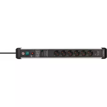 Ilgintuvas Brennenstuhl 1391010620 3 m, 6 kištukinių lizdų, vidaus, juodas-sidabrinis