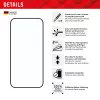 Displex Full Cover apsauginis stiklas (10H), skirtas Apple iPhone 15 Plus/15 Pro Max, su Eco montavimo rėmeliu