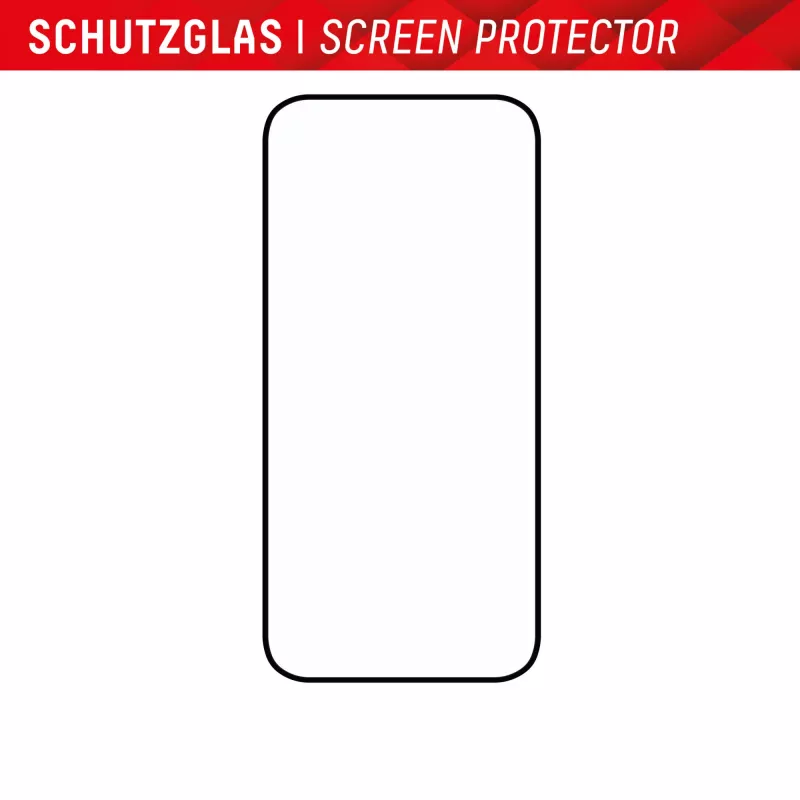 Displex Full Cover apsauginis stiklas (10H), skirtas Apple iPhone 15 Plus/15 Pro Max, su Eco montavimo rėmeliu