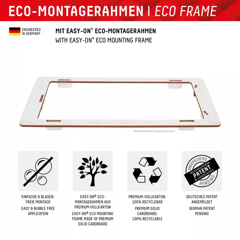 Displex Screen Protector + Dėklas Apple iPhone 15 Pro, Eco montavimo rėmelis, atsparus įbrėžimams