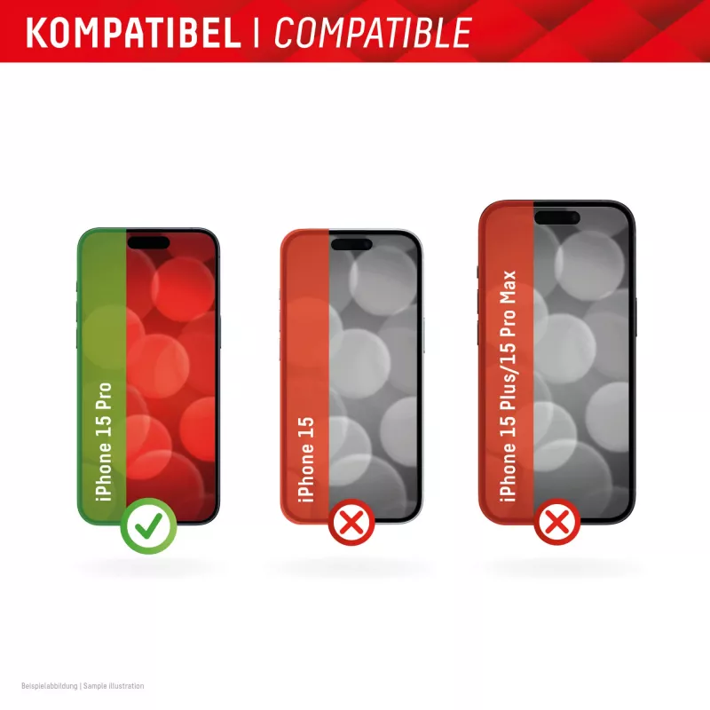 Displex Screen Protector + Dėklas Apple iPhone 15 Pro, Eco montavimo rėmelis, atsparus įbrėžimams
