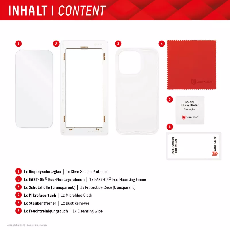 Displex Screen Protector + Dėklas Apple iPhone 15 Pro, Eco montavimo rėmelis, atsparus įbrėžimams