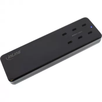 InLine 31516I kelių prievadų USB-C įkroviklis, 6× USB-C, PD 3.0, GaN, juodas